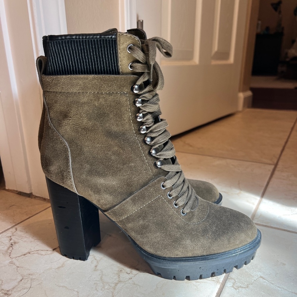 Vince Camuto Ermania Platform Suede Combat Boots